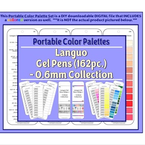 Tarjetas de paleta de colores: Bolígrafos de gel Languo (162 uds.) de 0,6 mm - Colección (versión en color incluida)