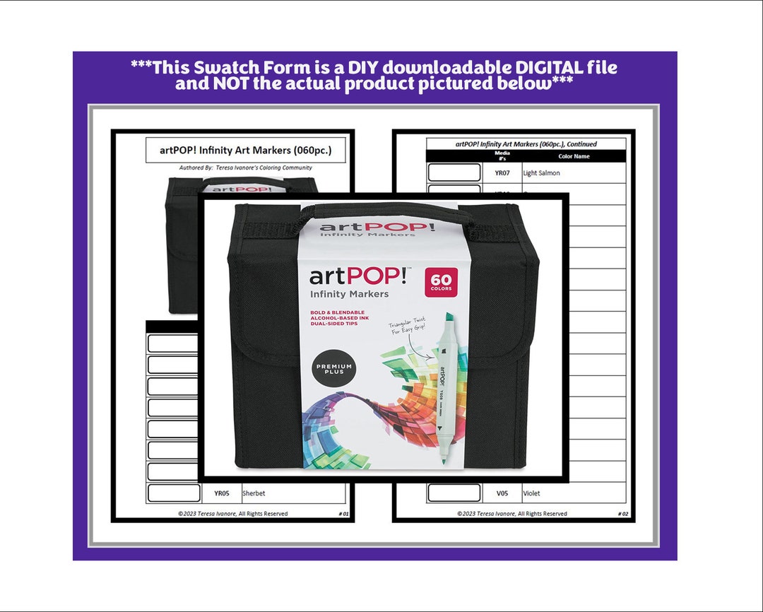 Swatch Form: Artpop! Infinity Art Markers (060pc.) (black & White ...