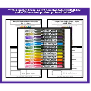 Swatch Form: Ranger&#39;s Tim Holtz Distress Crayons Sets (Black & White Version)