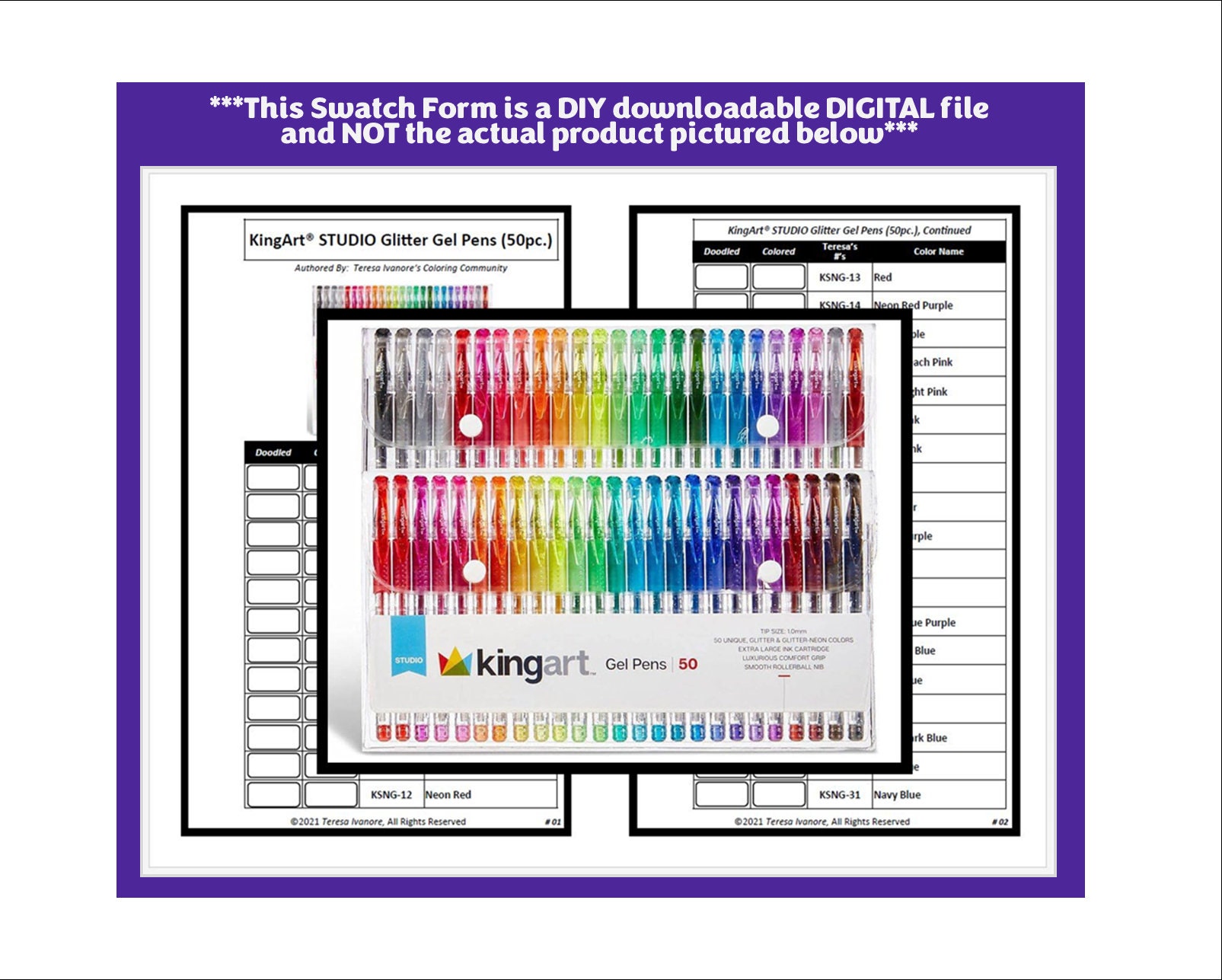 Basics 72 Colored Pencil Set DIY Color Chart / Swatch Sheet