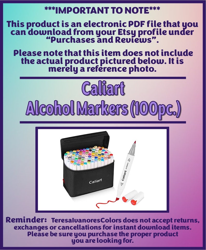 Swatch Form: Caliart Alcohol Markers (100pc.) (black &amp; White Version ...