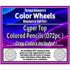 Lápices de colores Cyper Top (072 piezas) (tonos grises incluidos) - Juego de rueda de colores de Teresa Ivanore