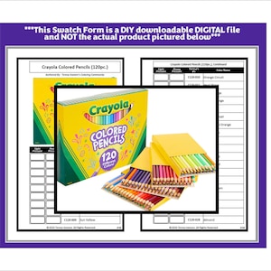Könnte beinhalten: Eine Schachtel mit 120 Crayola-Farbstiften mit einem gelben und grünen Schachtel-Design. Auf der Schachtel steht "Crayola Farbstifte 120 verschiedene Farben".