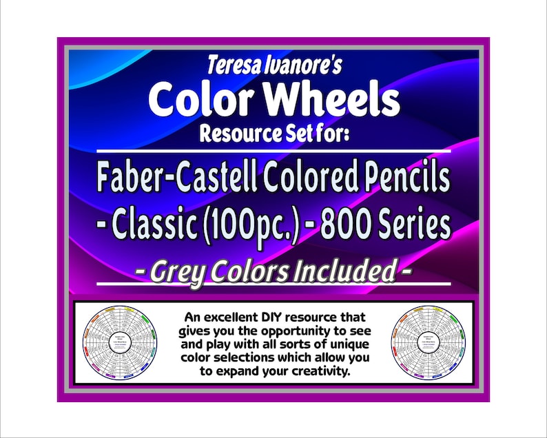 Faber-Castell Colored Pencils - Classic (100pc.) - 800 Series - (Greytones Included) - Color Wheel Set by Teresa Ivanore image 1