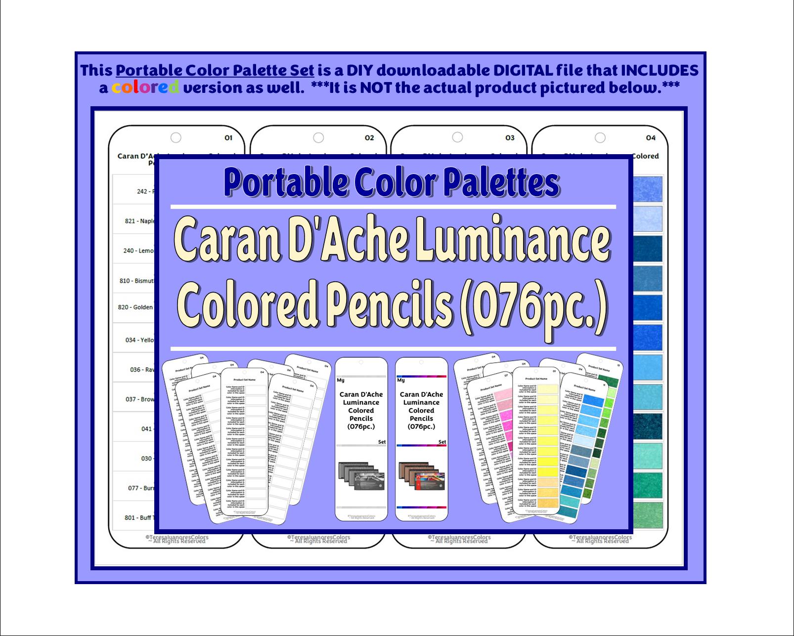 Color Palette Cards: Caran D'Ache Luminance Pencils (076pc