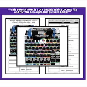 Formulário de amostra: Kit de tinta acrílica para derramamento Pouring Masters (048 peças) - Multicolorido - 02oz - Conjunto 2 (versão preto e branco)