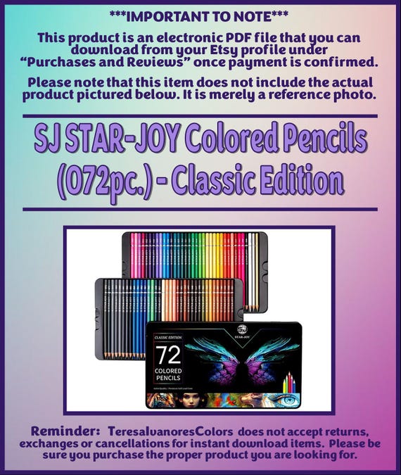 Swatch Form: SJ STAR-JOY Colored Pencils (072pc.) - Classic