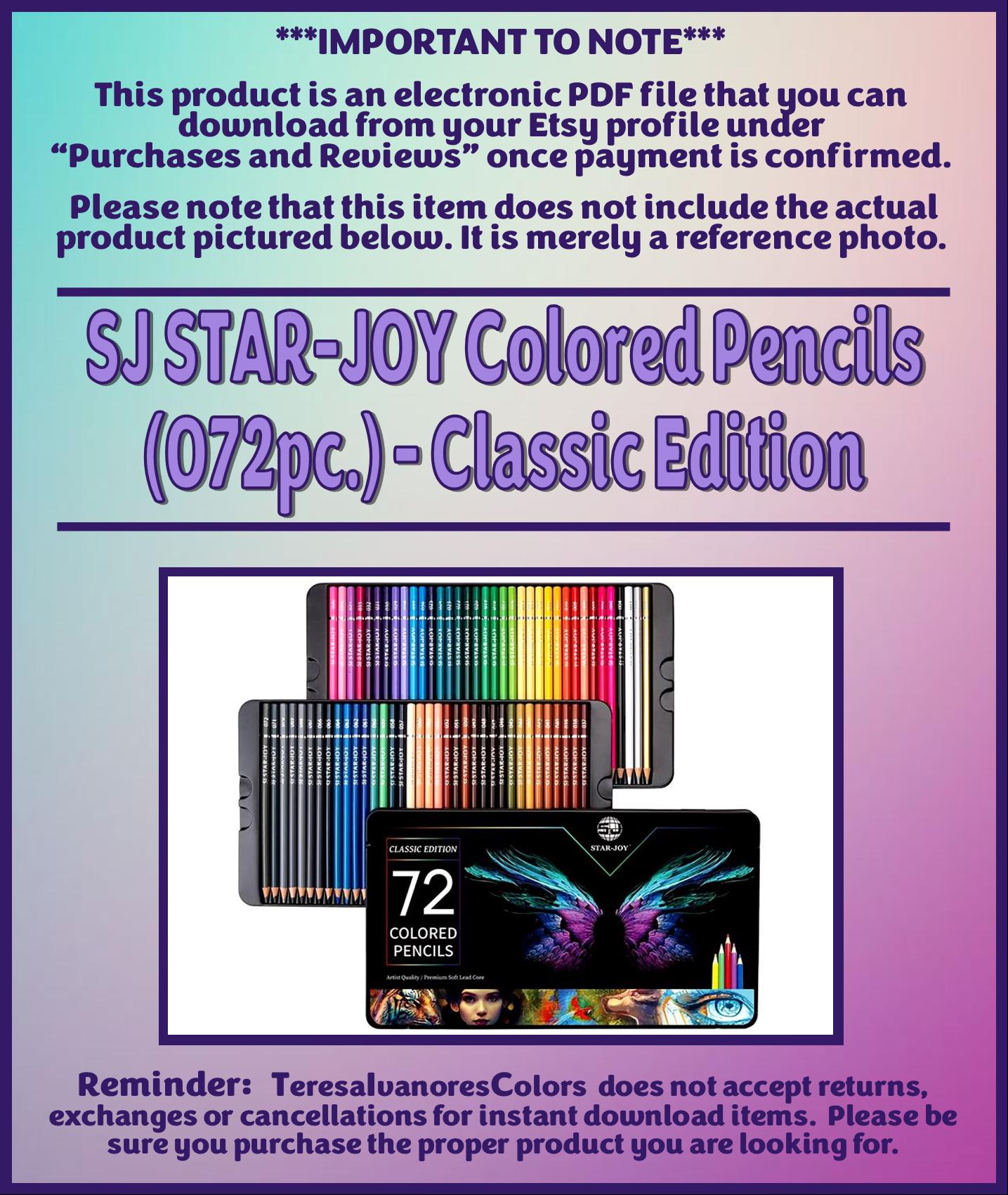 Swatch Form: SJ STAR-JOY Colored Pencils (072pc.) - Classic
