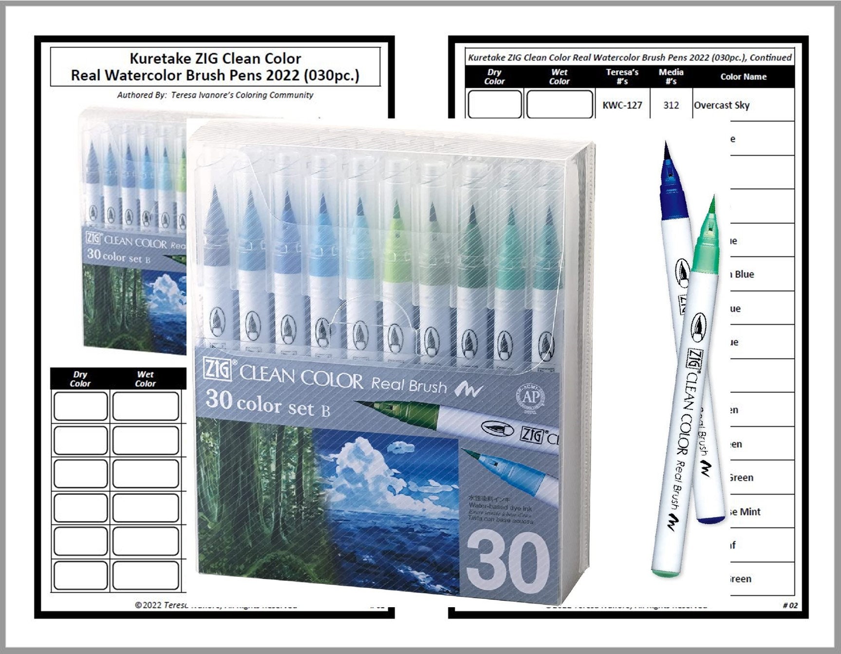 Kuretake Zig Clean Color Real Watercolor Brush Pen - Fluorescent Color Kuretake Zig Clean Color Real Watercolor Brush Pen - Fluorescent Color