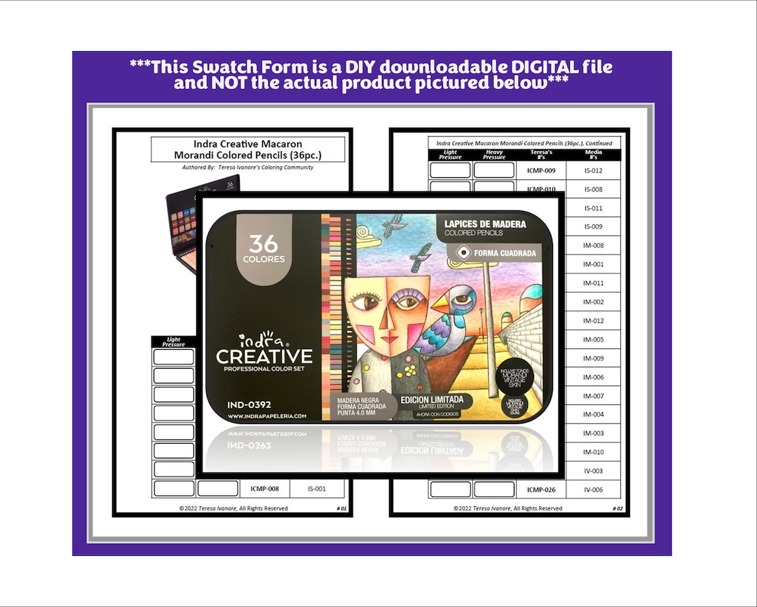 Swatch Form: Indra Creative Colored Pencils (036pc.) - # 0392