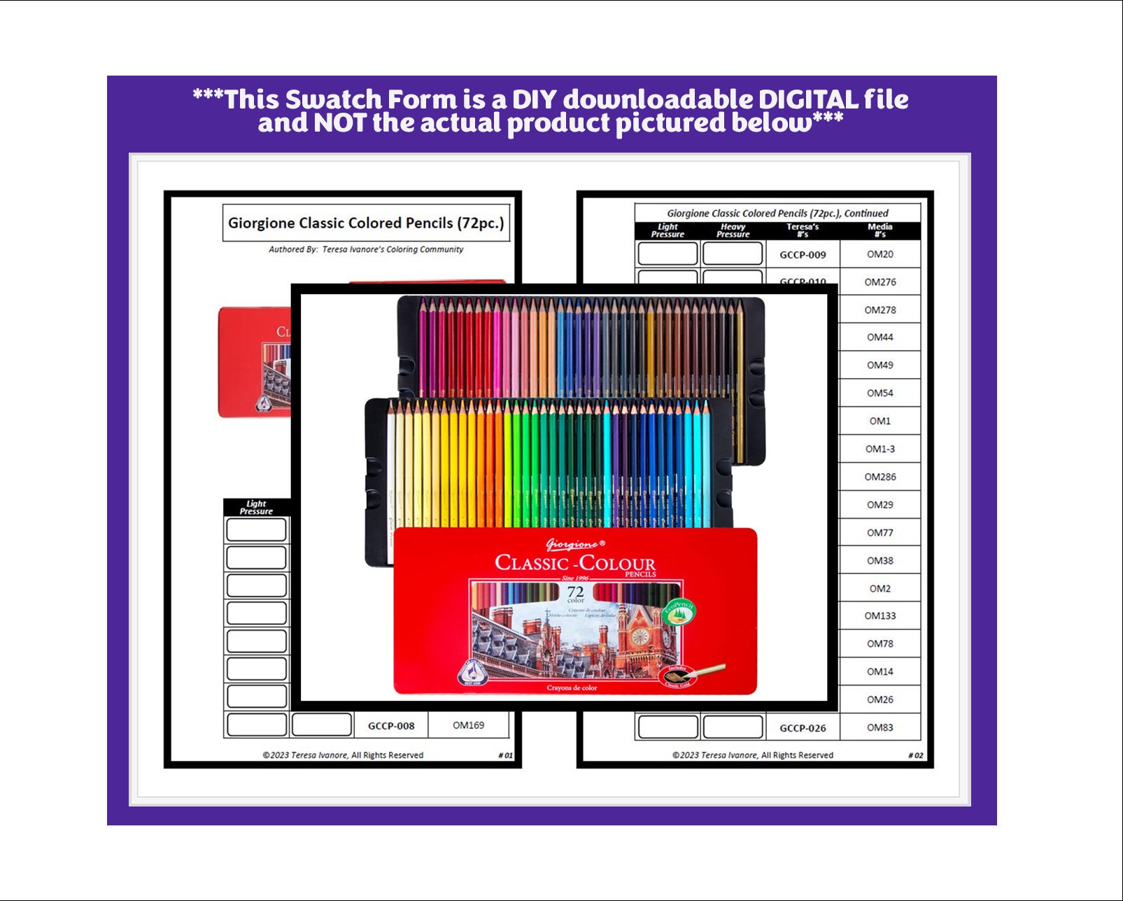 Swatch Form: POSCA Colored Pencils (36pc.)