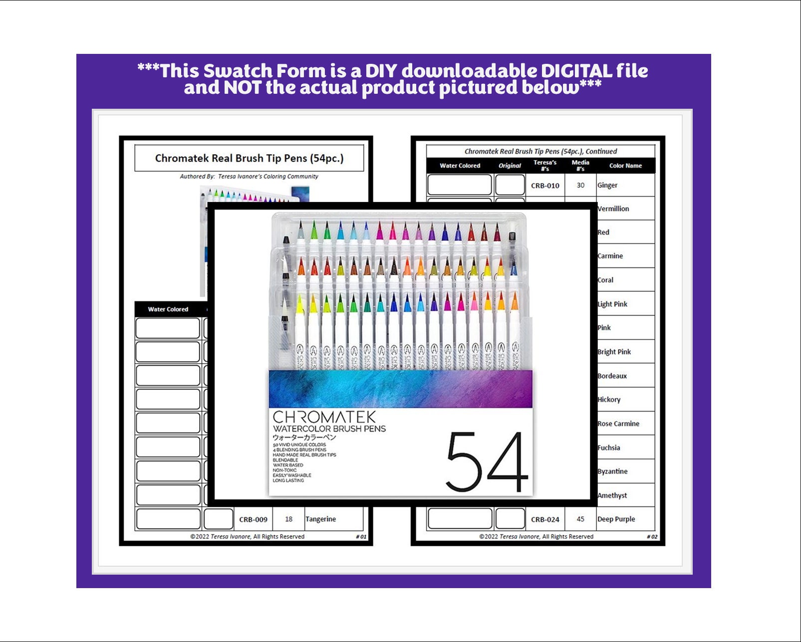 Swatch Form: AEN Art Gel Pens 80pc. 