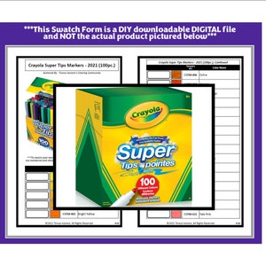 Swatch Form: Crayola Markers (100pc.) - 2021 Super Tips (Black & White Version)