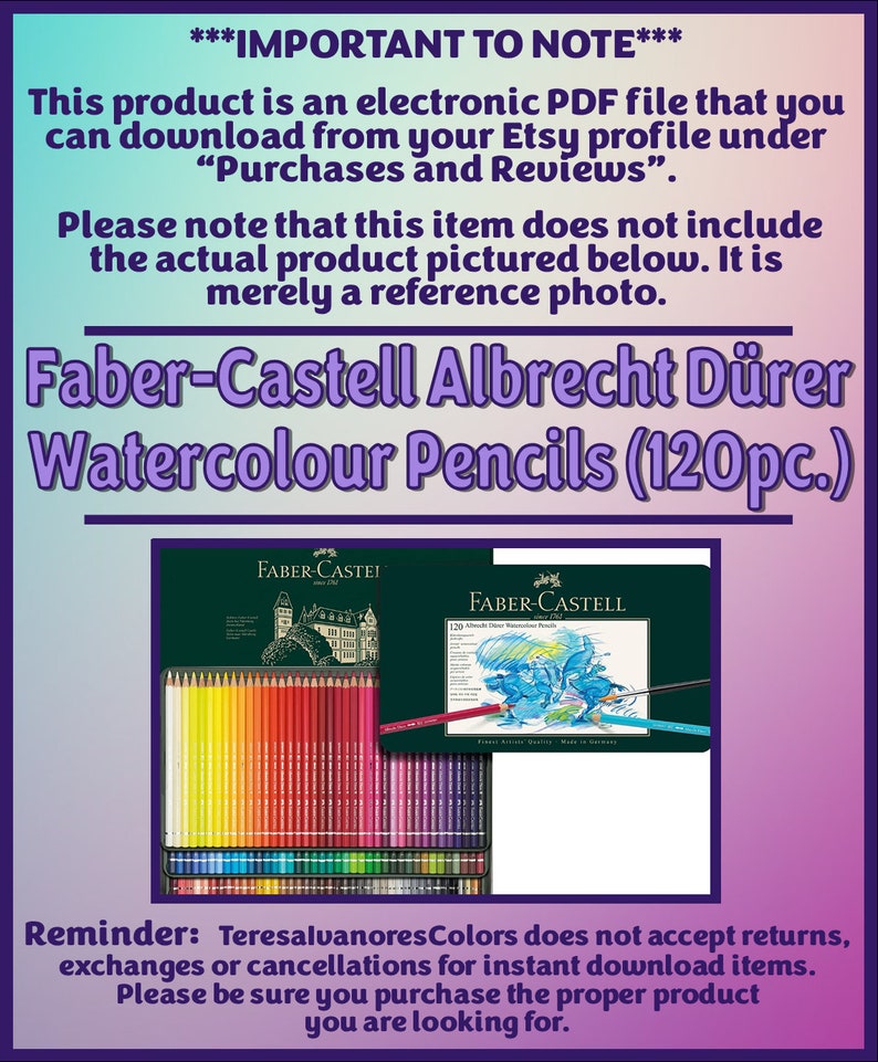 Swatch Form: Faber-Castell Watercolour Pencils - Albrecht Dürer (120pc.) (Black & White Version) image 2