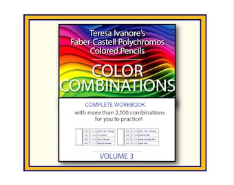 Libro de ejercicios en blanco y negro de Teresa, Volumen 03 - Combinaciones de colores Polychromos de Faber-Castell