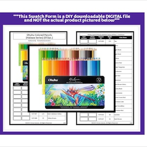 Swatch Form: Ohuhu Colored Pencils (Halawa Series) (072pc.) (Black & White Version)