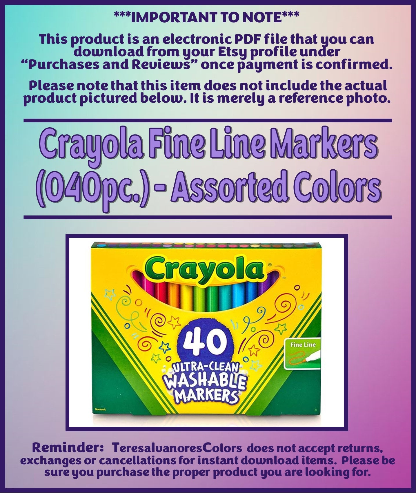 adult coloring crayola fine line markers 40 pack