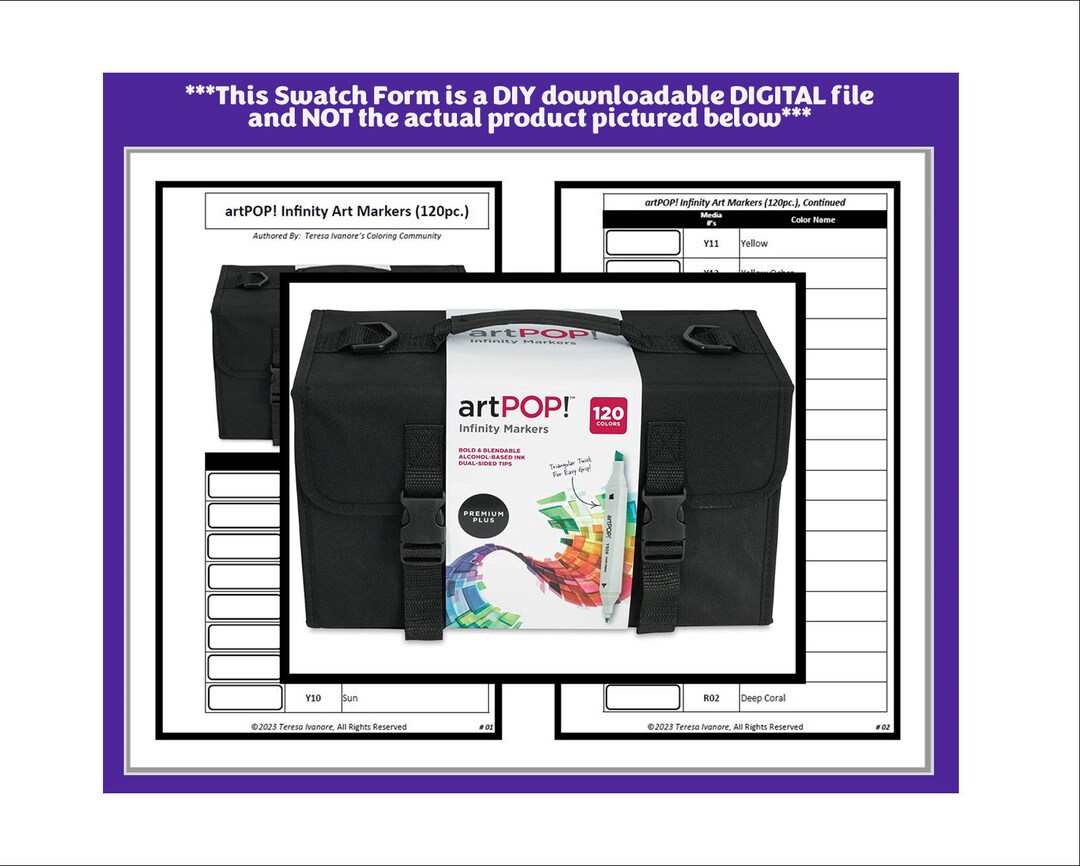 Swatch Form: Artpop! Infinity Art Markers (120pc.) (black & White ...
