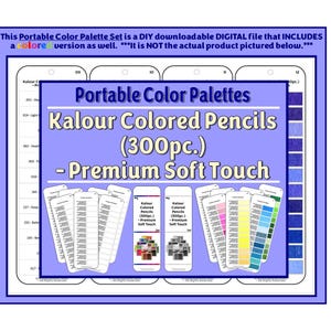 Color Palette Cards: Kalour Colored Pencils (300pc.) - Premium Soft Touch (Colored Version Included)