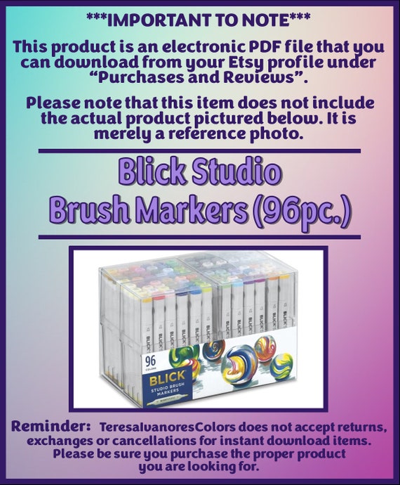 Blick Studio Brush Markers 096pc. Color Wheel Set by 