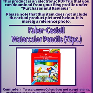 May include: A red box of Faber-Castell Watercolor Pencils with 72 colors. The box features a picture of two parrots on a branch. The text on the box reads "Faber-Castell" and "72 水溶性彩色铅笔".