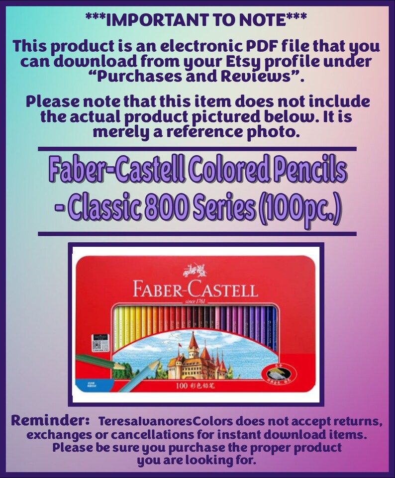 Faber-Castell Colored Pencils - Classic (100pc.) - 800 Series - (Greytones Included) - Color Wheel Set by Teresa Ivanore image 2