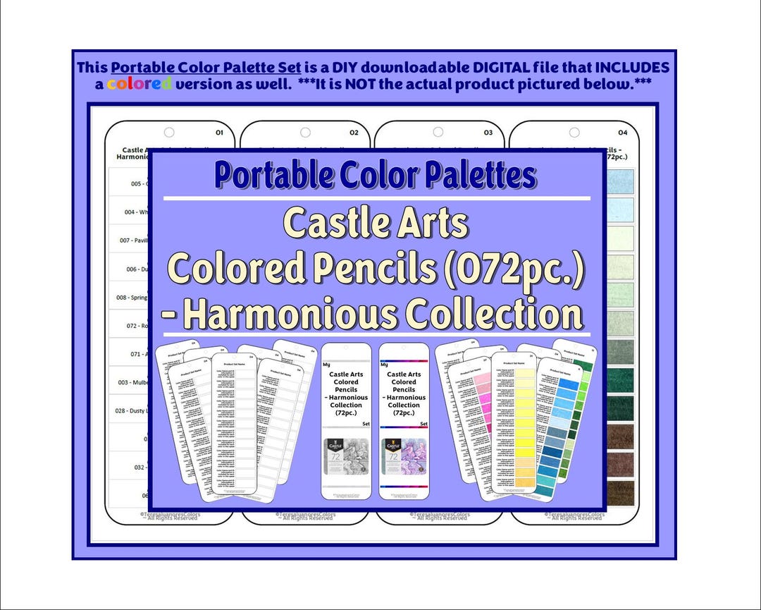 Color Palette Cards: Castle Arts Colored Pencils - Harmonious ...