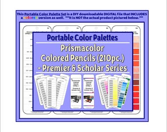 Color Palette Cards: Prismacolor Colored Pencils (210pc.) - Premier & Scholar Pencils Series (Colored Version Included)