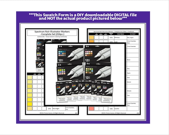 Swatch Form: Spectrum Noir Illustrator Markers Complete