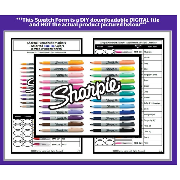 Musterform: Sharpie Markers - Komplette FINE TIP Collection