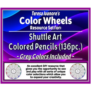 Shuttle Art Colored Pencils (136pc.) - (Greytones Included) - Color Wheel Set by Teresa Ivanore
