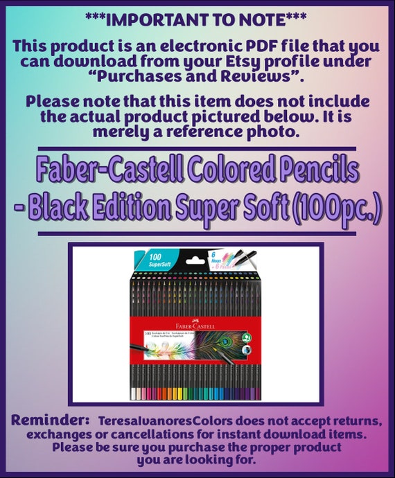 Swatch Form: Faber-castell Colored Pencils Black Edition Super Soft 100pc.  