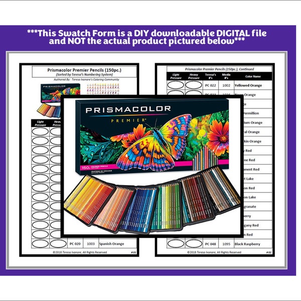 Swatch Form : Crayons de couleur Prismacolor Premier (150 pièces) (Avant 2023)