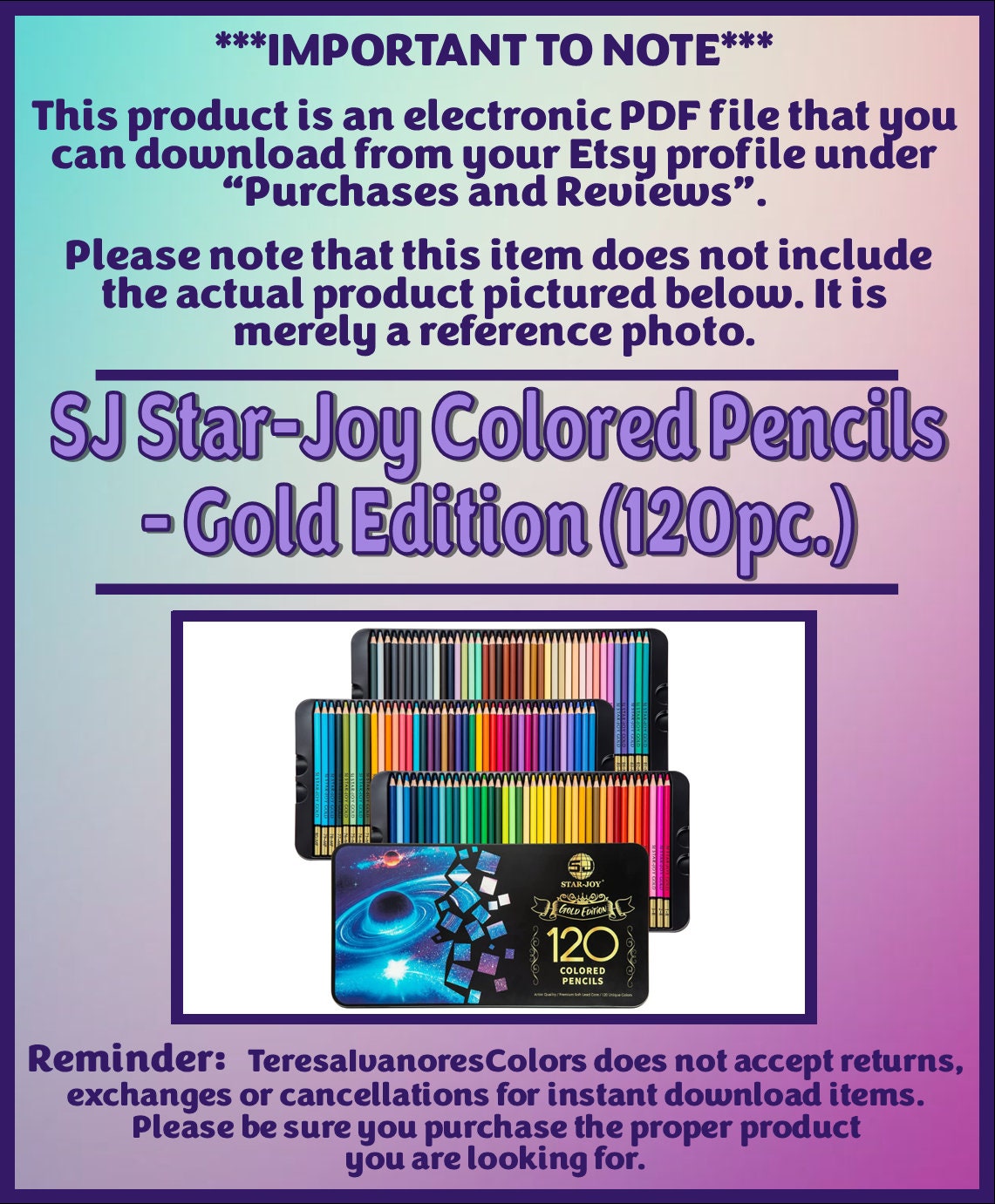 Swatch Form SJ STARJOY Colored Pencils 120pc. Gold Edition black