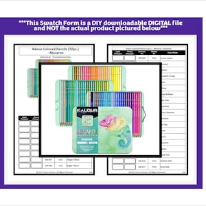 Peut inclure: Un ensemble de 72 crayons de couleur Kalour Macaron dans une boîte en étain turquoise et verte avec un motif de caméléon. Les crayons sont disposés en rangées et sont étiquetés avec leurs noms de couleur. La boîte est étiquetée "Kalour Macaron Crayon de couleur".