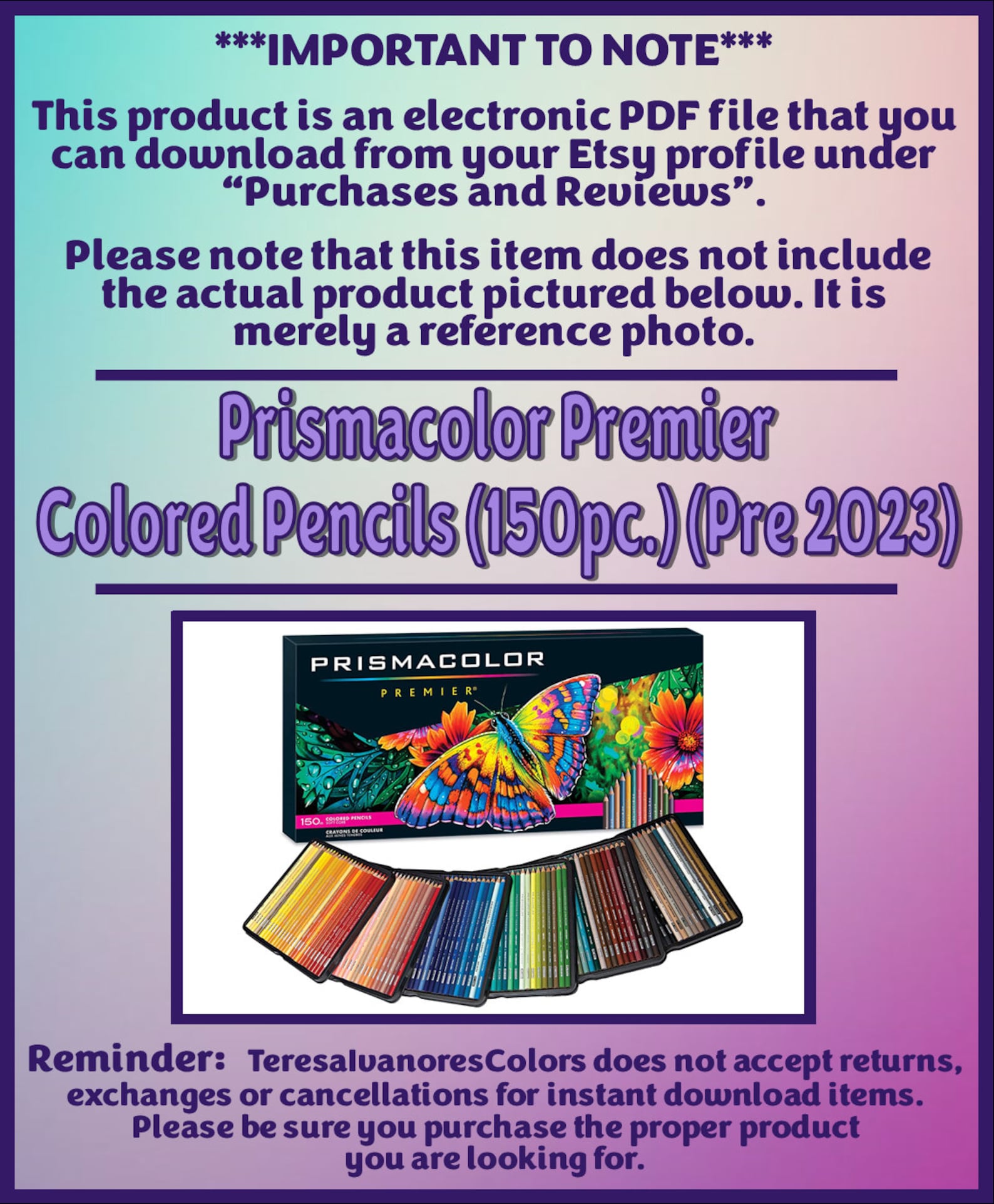 Condense Color Condensed Color Chart For: Prismacolor Premier Pencils (150pc ...