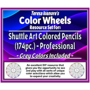 Shuttle Art Colored Pencils (174pc.) - Professional - (Greytones Included) - Color Wheel Set by Teresa Ivanore