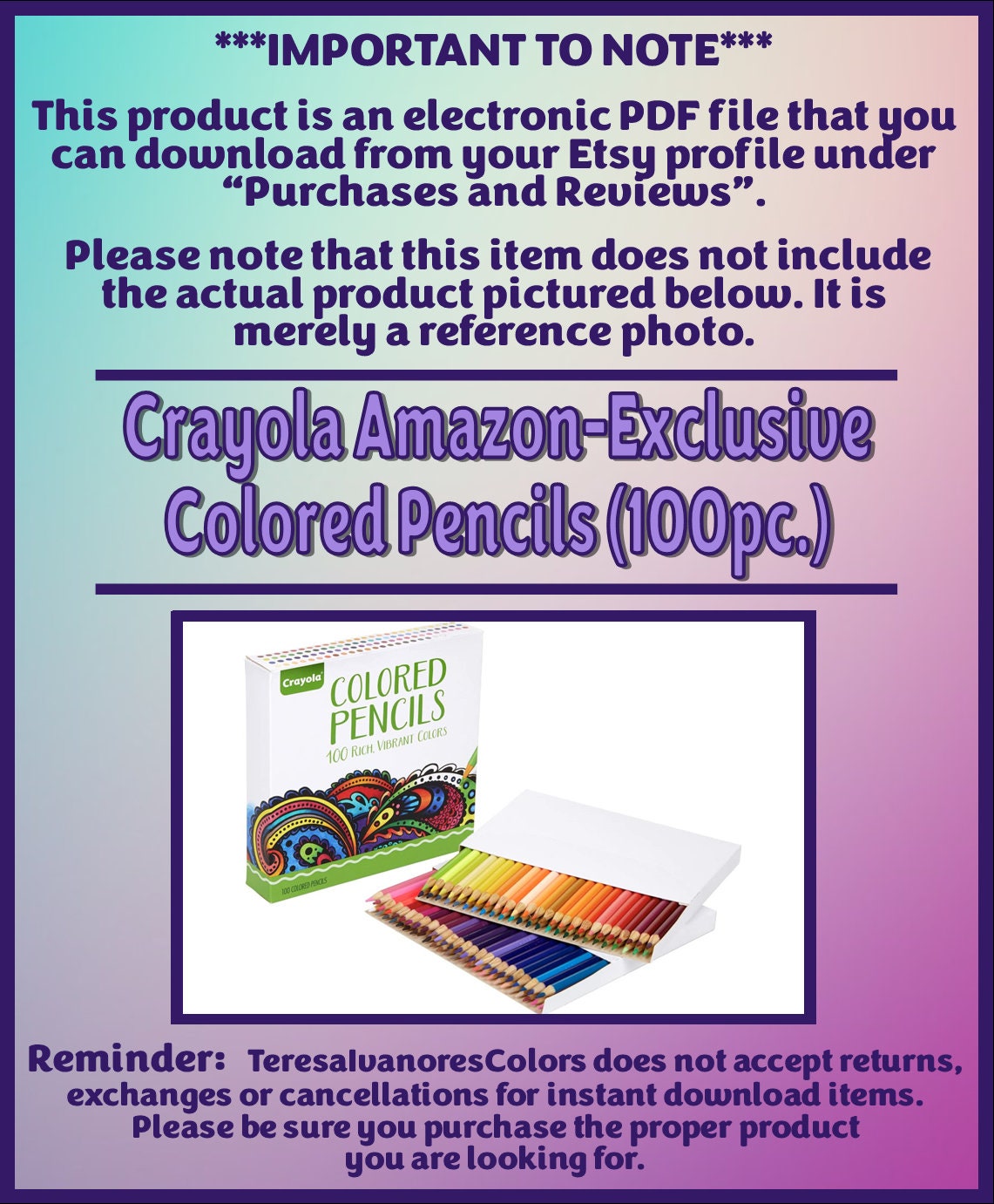 Swatch Form: Crayola -exclusive Colored Pencils 100pc 