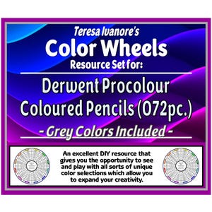 Derwent Procolour Coloured Pencils (072pc.) - (Greytones Included) - Color Wheel Set by Teresa Ivanore