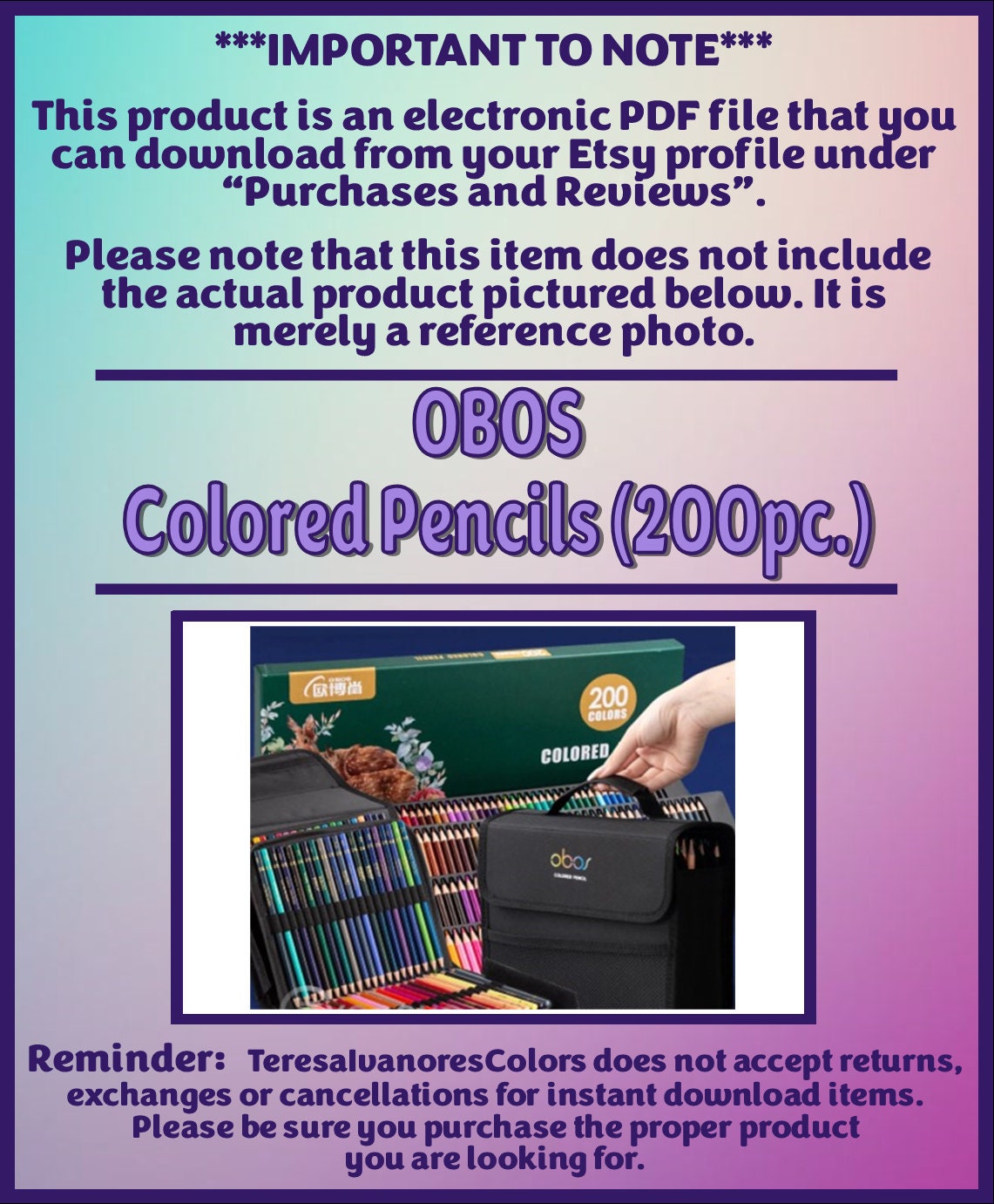 Swatch Form OBOS Colored Pencils 200pc. black & White Version Etsy