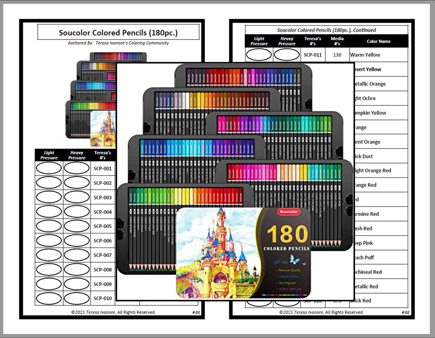Swatch Form /color Chart For Soucolor Colored Pencils Etsy