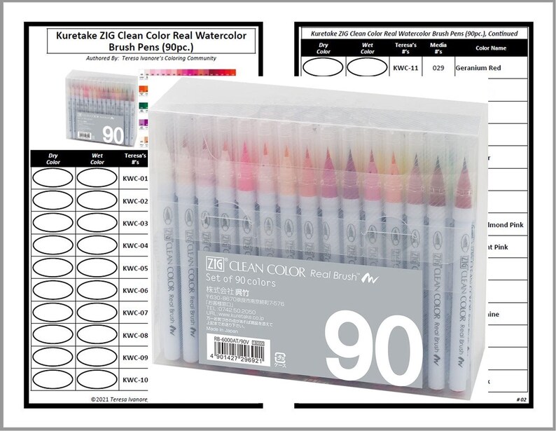 Swatch Form /color Chart For: Kuretake ZIG Clean Color Real - Etsy Ireland