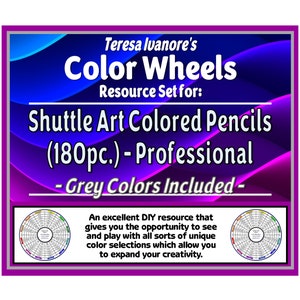 Shuttle Art Colored Pencils (180pc.) - Professional - (Greytones Included) - Color Wheel Set by Teresa Ivanore