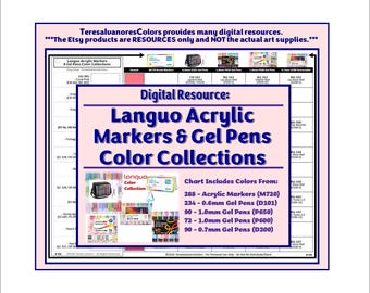 Recurso digital - Colecciones de colores de rotuladores acrílicos y bolígrafos de gel Languo - 02-2026