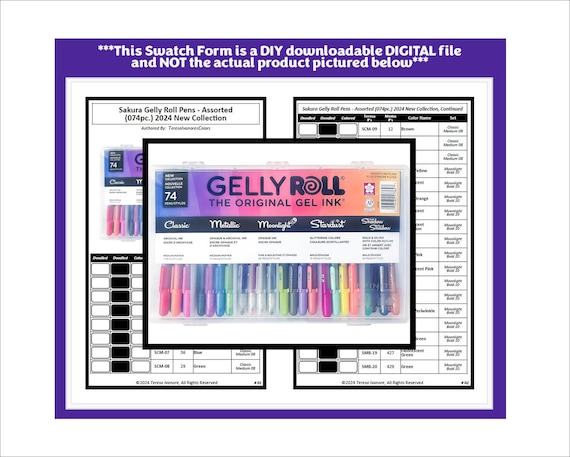 Swatch Form: Sakura Gelly Roll Pens Assorted 2024 New