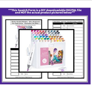 Swatch Form: Ohuhu Art Markers (Kaala Series) (060pc.) - Illustration - Broad & Fine (Black and White Version)