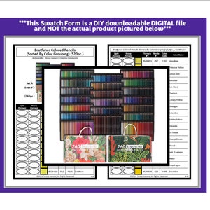 Kalour - 520 Colored Pencil Set - DIY Blank Color Chart /Swatch Sheet -  Digital Download