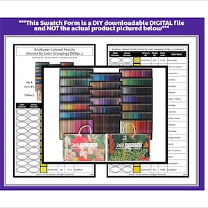 Kalour - 520 Colored Pencil Set - DIY Blank Color Chart /Swatch Sheet -  Digital Download