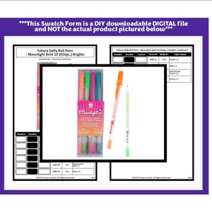 Puede incluir: Un juego de bolígrafos Sakura Gelly Roll Moonlight Bold 10 en colores brillantes. Los bolígrafos están en un paquete de plástico transparente con una etiqueta rosa y blanca que dice "Moonlight 10".