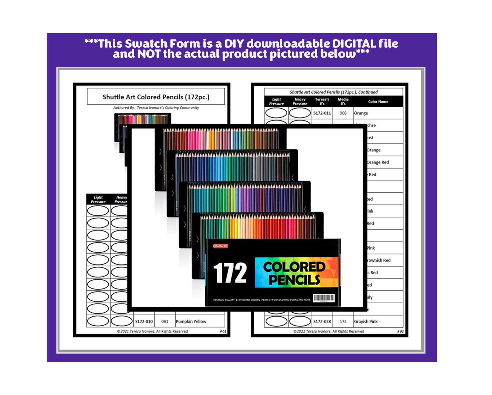 Shuttle Art 172 Colored Pencils, Soft Core Color Pencil Set for Coloring  Books